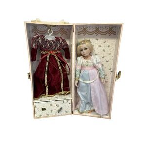 HERITAGE Signature Collection Porcelain Doll w/ Wardrobe & Extra Dress